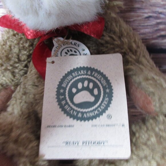 Boyds Bears Rudy Pitoody Reindeer Plush Beanie Stuffed Animal 12" - Picture 4 of 7